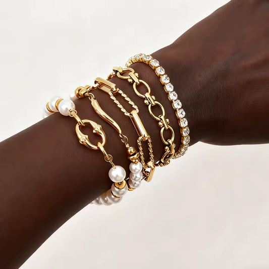 Ensemble de 5 Bracelets d’Athéna – Force & Élégance Entrelacées