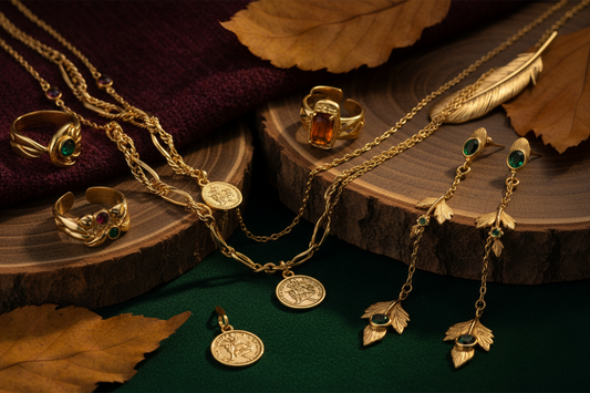 Bijoux tendance automne-hiver 2026 – créoles dorées, bagues statement et bracelets layering – Chic & Perles