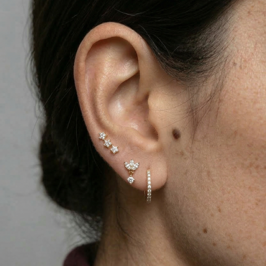 Boucles d'oreilles huggies set 3 pièces femme acier inoxydable – Aelya | Chic & Perles
