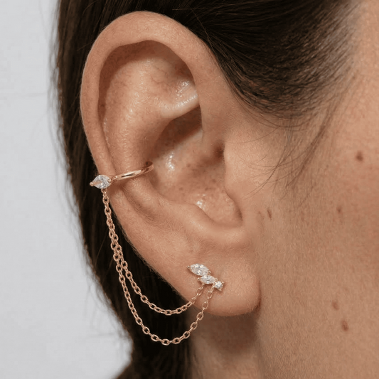 Bianca – Boucles d'Oreilles Pendantes Géométriques en Argent 925