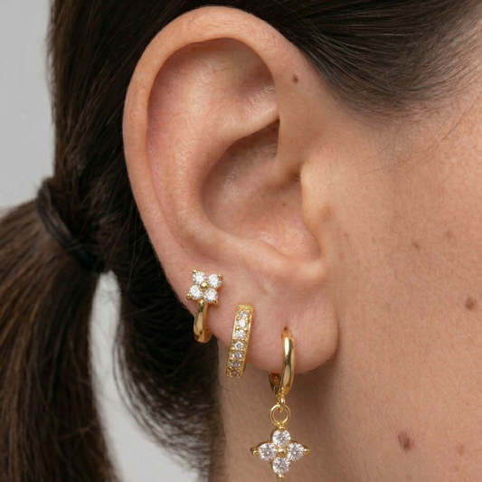 Boucles d'oreilles créoles triangles set 3 pièces femme acier inoxydable doré – Alviédia | Chic & Perles